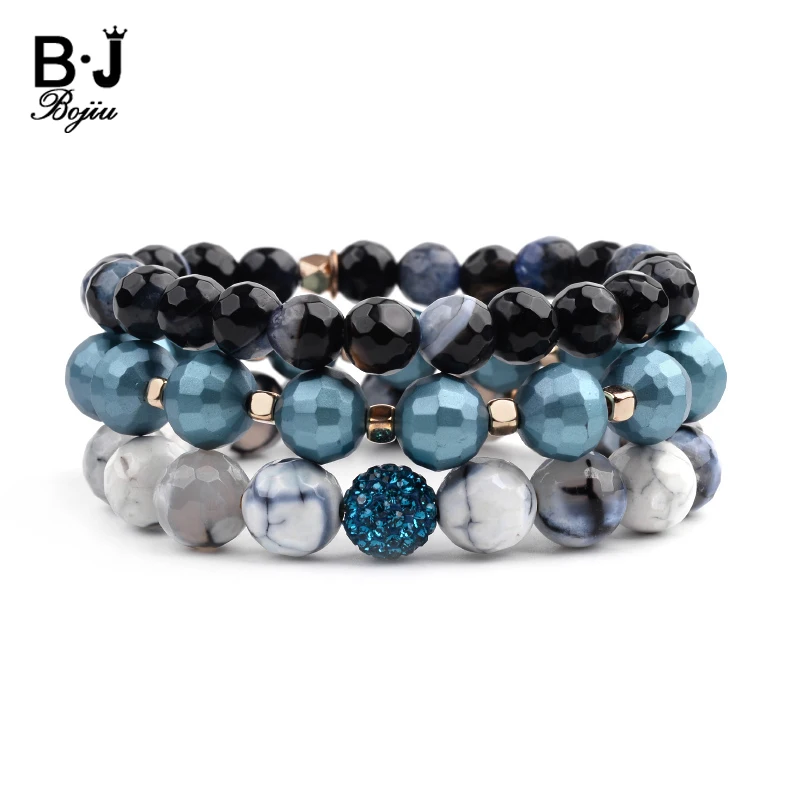 3 шт./компл. женский браслет ограненный Howlite Crystal Jaspers браслеты из кварцевого