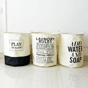 

PLAN TO WASH Cotton Linen laundry basket waterproof folding storage basket storage box Cloth organizer