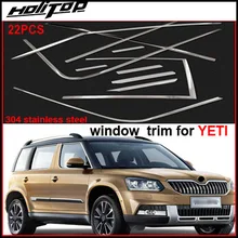 Оконная отделка подоконник оконная рама/крышка для Skoda YETI, отличная нержавеющая сталь, Заводская цена, 22 шт., обновленный внешний вид