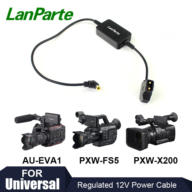 Lanparte Dtap Регулируемый 12 в кабель питания для EVA1 FS7 FS5 и A / V крепление батареи DSLR