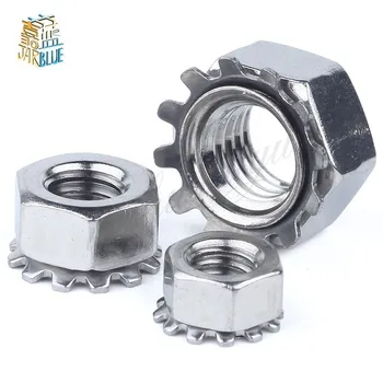 

10PCS Free Shipping High Quality Iron nickel plating K type cap nut polydentate 304 Stainless Steel nut M4 M5 M6 M8