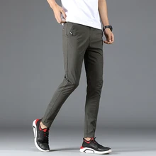 Trousers Summer Men's Casual Pants Men's Slim Stretch Pants Thin Large Size 28-38 Men's Cotton Comfortable Soft Casual Pants