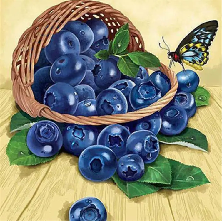 

DIY Diamond Painting Grapes Diamond Embroidery Handmade Needlework Crafts 5D Full Square Crystal Fruits Mosaic Home Decor