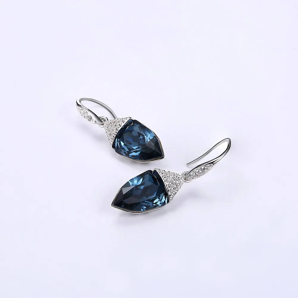Серьги подвески с кристаллами Swarovski серебро 925 пробы|Серьги-подвески| |