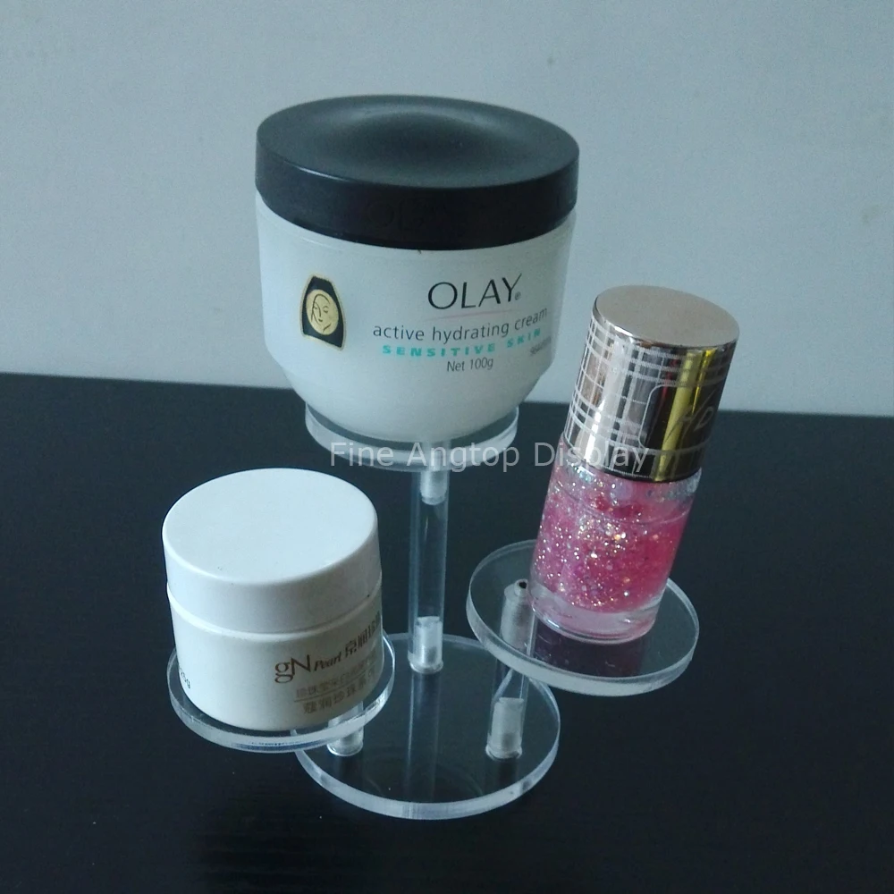 set of three rounds acrylic display risers circular stand rack for nail polish bottle cosmetics support holder small showcase Jewelry Packaging
