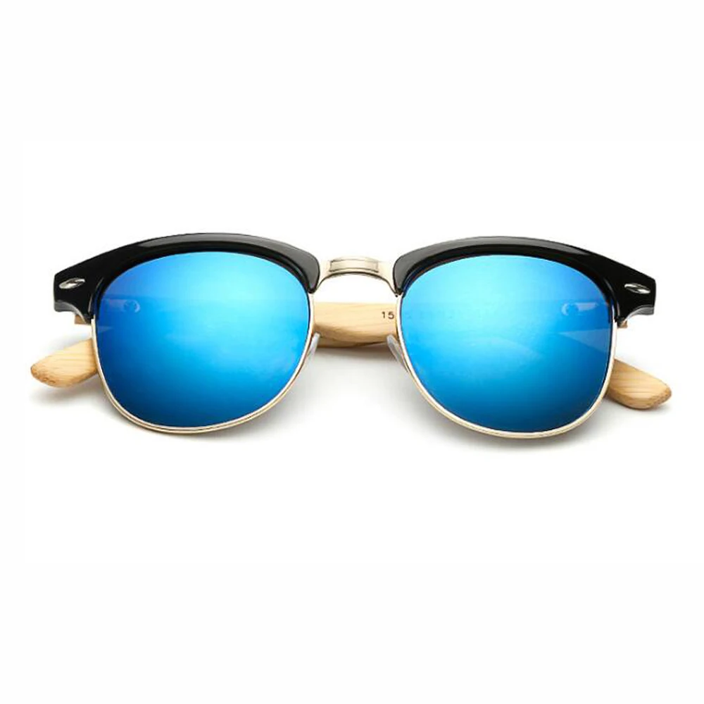 

BerWer Brand Designer Polarized Sunglasses Men Plastic Frame Wood Fashion Sun Glasses Mirror Lens UV400