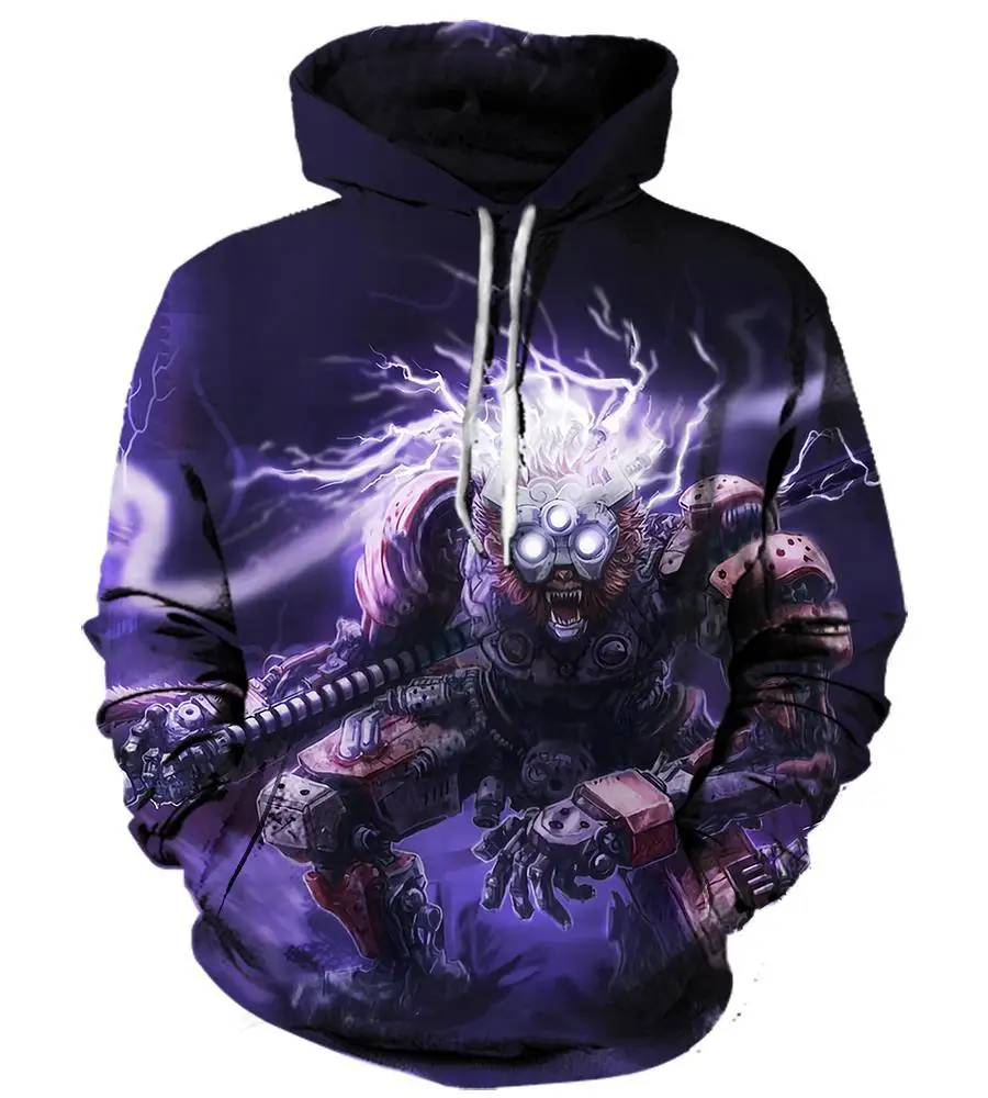 Hoodie Sweatshirt 3d Print Hoodies League of Legends Men Women Autumn Loose Thin Skull 3D Sweatshirts Mens Pullover Lovers Gift - Цвет: LOL-224