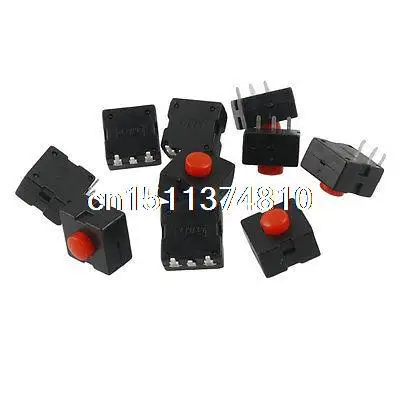 

10 Pcs Single Row Flashlight Electric Torch Push Red Button Switch 3 Pin