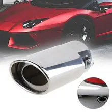 VODOOL Universal Car Round Exhaust Muffler Tip Stainless Steel Auto Tail Rear Chrome Round Exhaust Pipe Tail Muffler Tip