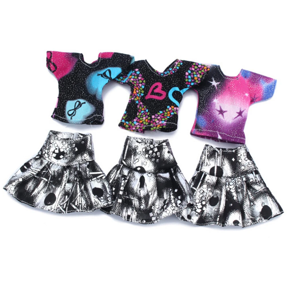 

2Pcs/Set Fashion Cloth Handmade Clothes Dress For Doll Gift Color Random