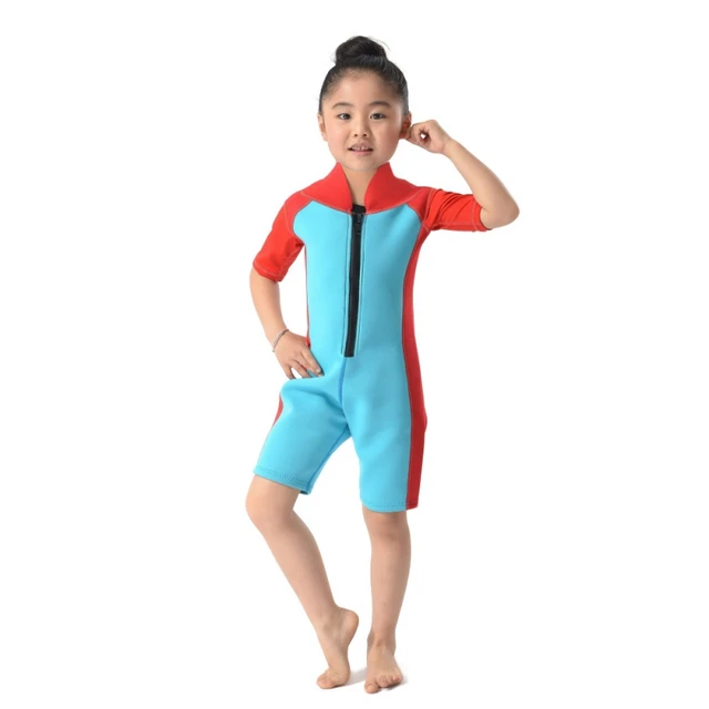 Cheap Children's Short Sleeve Siamese Diving Material Diving Suits Wetsuit Surf Clothing Thermal Swimwear