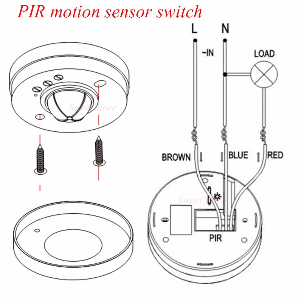 New 3 detectors 360 Degree  PIR Motion Movement Sensor Detector Switch led PIR infrared motion sensor body switch light switch (8)