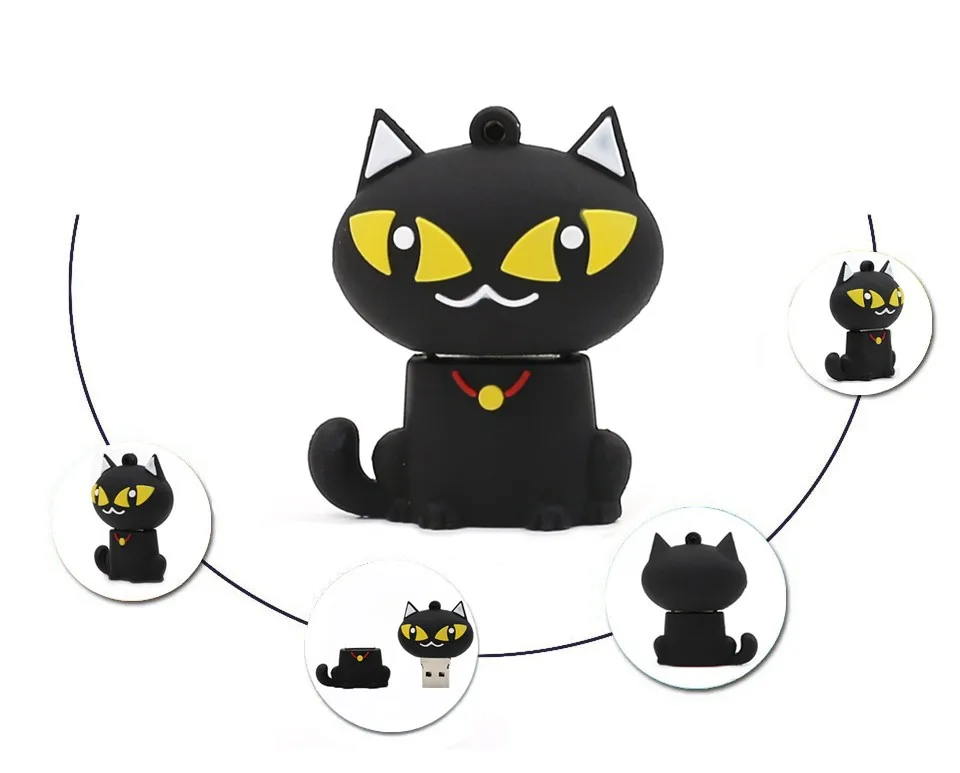 Классический флеш накопитель Catoon Cat USB 16 ГБ милая Флешка 4 8 32 64 Usb 2 0 карта подарок