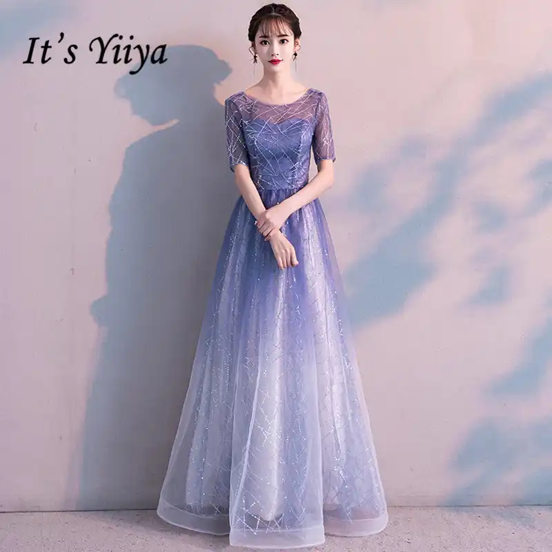 It's YiiYa Evening Dress Gradient Blue 