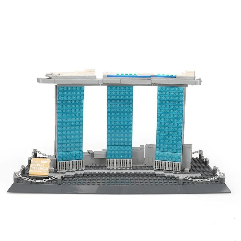 

Legoed city World Architecture Building Blocks The marina Bay Sands bricks house Model kits Educational Toys for Children Gifts