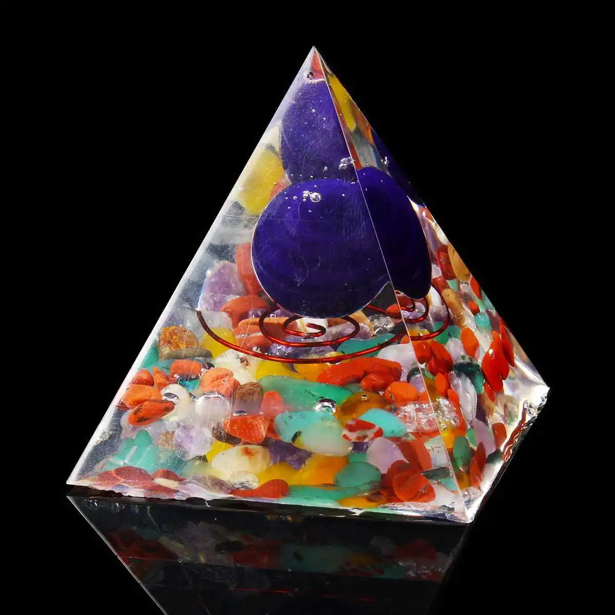 24 стиля Orgone Energy конвертер Orgonite Пирамида успокаивает камень душа, меняющий магнитное поле жизни Ювелирные изделия из смолы - Цвет: 04
