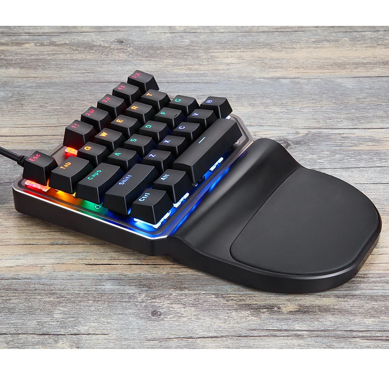 Motospeed K27 V30 Single Hand Mechanical Computer PC PUBG Gaming Keyboard 27 key Wired USB 9 LED Ba