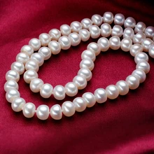 Retro Elegant Pearl Short Necklace Diameter 7-10mm Wedding Party Birthday Gifts Necklace Fashion Freshwater Pearl Necklace Women