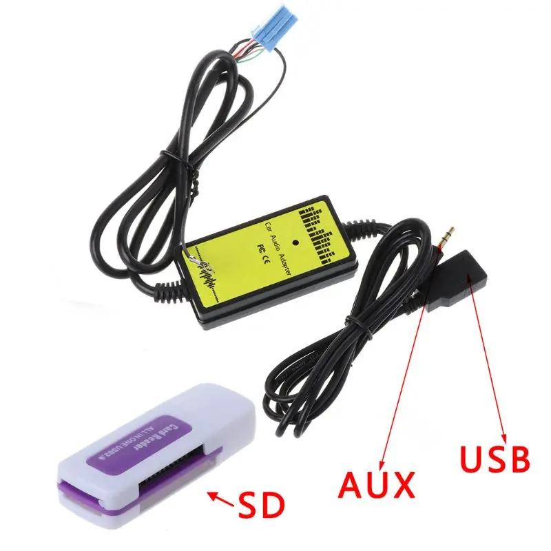 New ar Audio MP3 Interface CD Adapter Changer AUX SD USB Data Cable Mini 8Pin For VW Skoda|mp3 interface|aux changercd changer adapter |