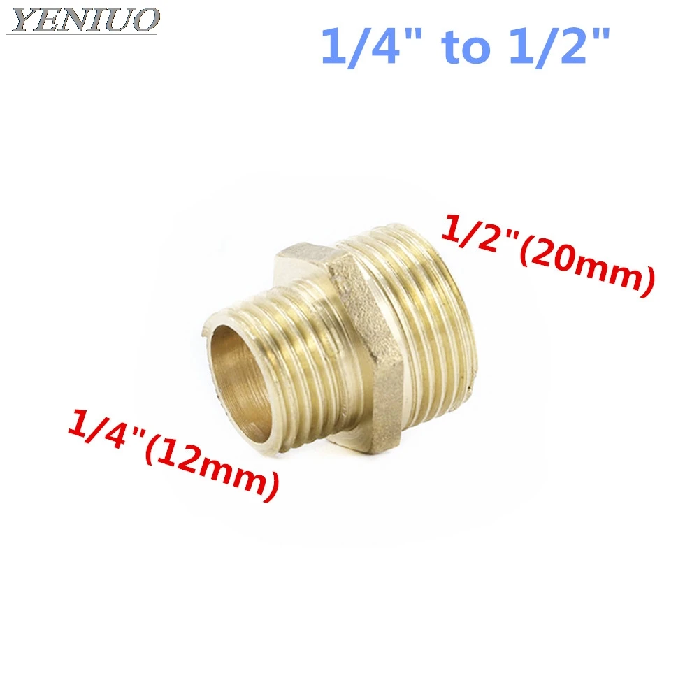 Латунную трубку Пневматический фитинг 1/" 1/4" 3/" 1/2" 3/" 1" BSP Мужской X Мужской изменения шестигранный ниппель трубы разъем адаптера Муфта - Цвет: 02-04