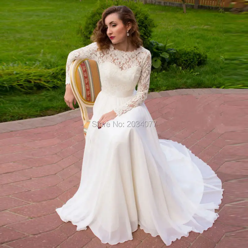 vestido manga longa off white