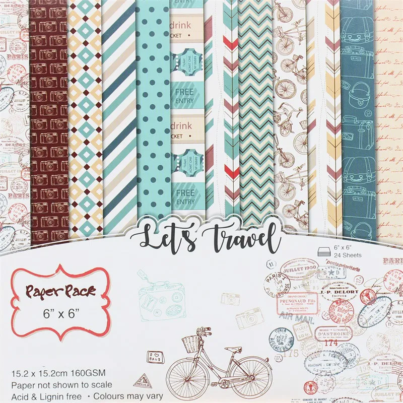 

KSCRAFT 12pcs 6" Single-side Printed Cute pattern creative papercraft art paper handmade scrapbooking kit set books