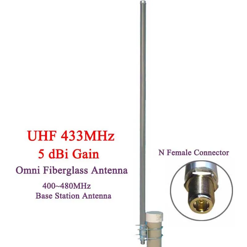 433MHz omni fiberglass antenna UHF400-480MHz base station antenna radio antenna N Female connector outdoor roof monitor antenna 12 5 lcd monitor wireless wifi nvr kit outdoor indoor cctv security camera system