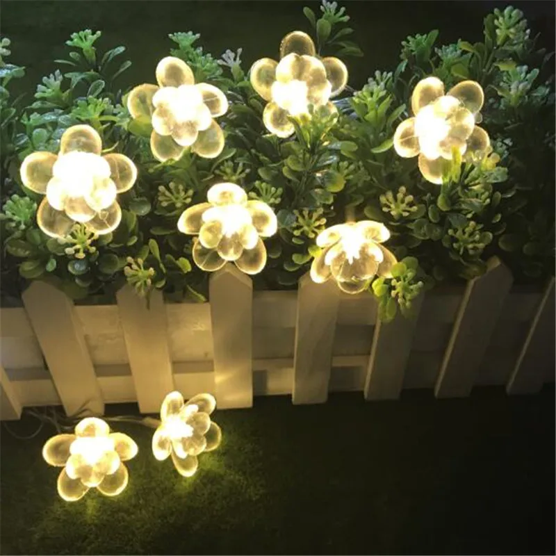 

White lotus led string holiday lamp 10M 80leds night light desk Fixtures for Home Party pathway garden Christmas Tree decor