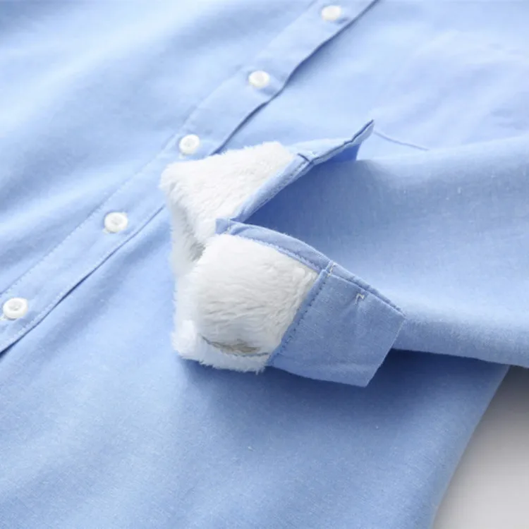 2018 New Winter Velvet Thick Warm Blouses Women Oxford Shirts Female Cotton Solid Colors Blouse Feminine Shirts Long Sleeve Tops