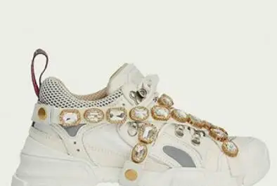 Роскошный дизайн; женские громоздкие кроссовки из сетчатого материала; блестящие женские кроссовки из натуральной кожи с ремешком и кристаллами; женская спортивная обувь на толстом каблуке - Цвет: as picture