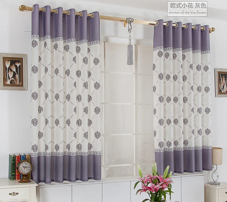 European style flower pattern curtains finished / High quality short