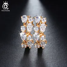 ORSA JEWELS ювелирные изделия 4 шт 0.3 ct, очаровательный прозрачный кубический цирконий, серьги золотые для женщин, ювелирные изделия OME18