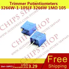 1 лот = 10 шт. триммер Делители напряжения 3266w-1-105lf 3266 Вт 1mohm 105 1000000ohm series3266w переменный резистор