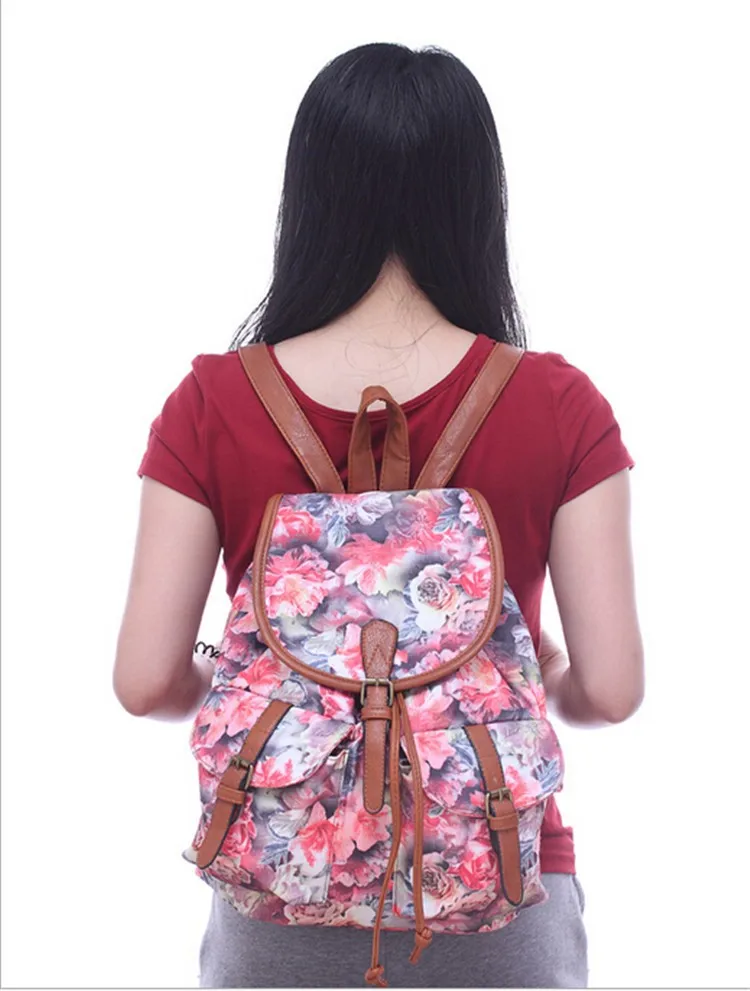 Модный женский рюкзак, брезентовый, с принтом, рюкзаки, Цветочный, школьные сумки для подростков, для девочек, дорожный рюкзак, Sac A Dos Bolsas Mochilas
