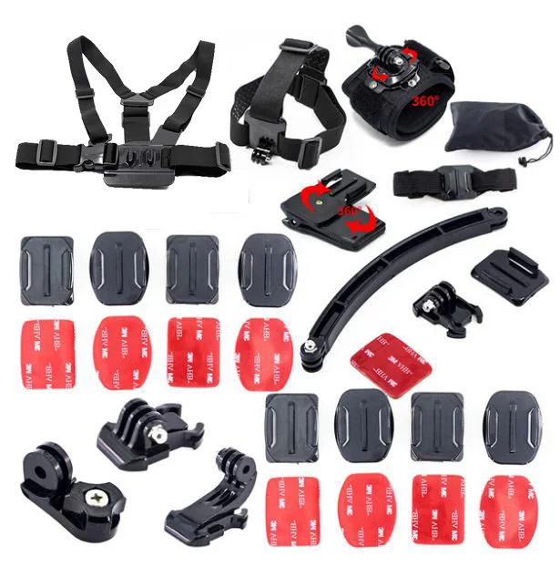 

for SJCAM Xiaomi yi 4k Accessories Kit mijia Go Pro hero7 6 5 4 3 Tripod Mount Helmet Stick Gopro yi 4k Action Sport Camera Set