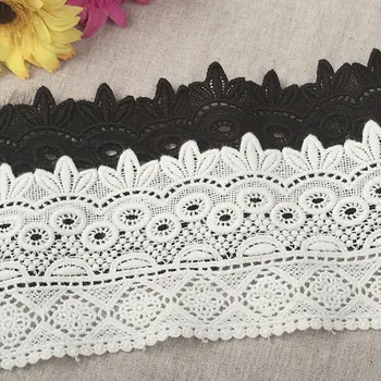 

10yds 9cm White Refinement Flower Embroidery Lace Water Soluble Cotton Cloth Lace DIY Garment Accessories