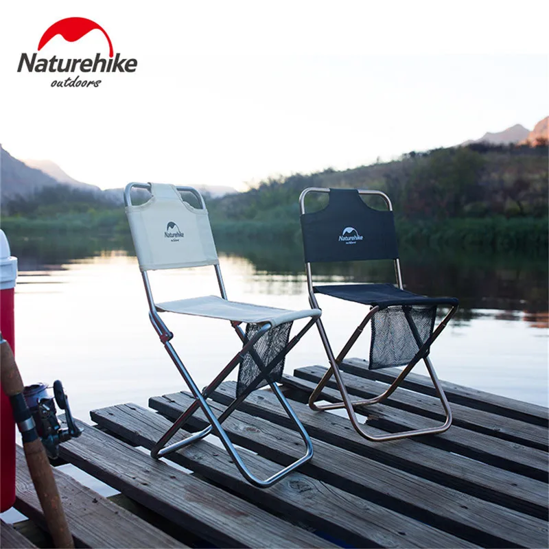 

Naturehike Outdoor Portable Folding Chair Camping Beach Picnic Wear-resistant Aluminum Leisure Chair Back Fishing Chairs Stool