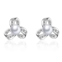Гипоаллергенный Имитация Перл Стад серьги S925 стерлингов Серебряные серьги для Для женщин ювелирные Pendientes Mujer