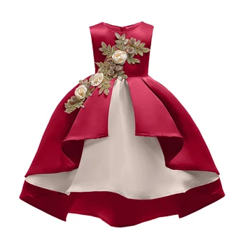 

New christmas clothes girls flower girl dress kids sleeveless princess dresses girl costume 2-10 years children tutu clothing