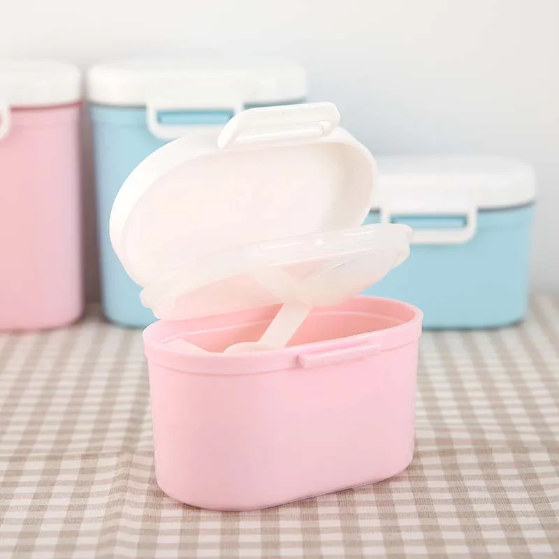 2 шт., детский контейнер для сухого молока, портативный пищевой контейнер для таблеток, герметичный контейнер для детского молока, портативный контейнер для хранения пищи, розовый