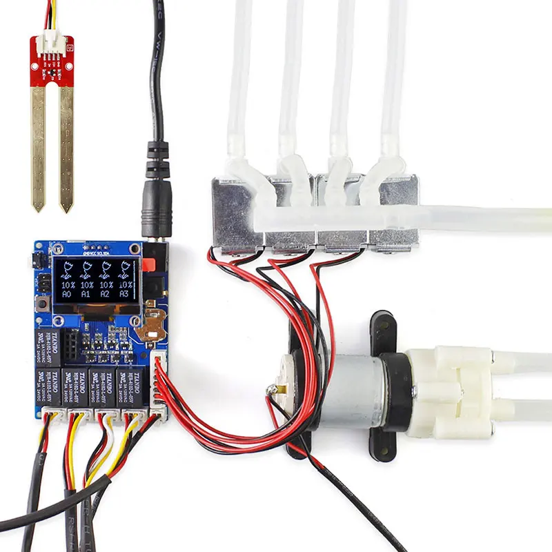Elecrow New Version Automatic Smart Plant Watering Kit for Arduino Electronic DIY Water Pump Kit Soil Moisture Sensor Module Kit Elecrow New Version Automatic Smart Plant Watering Kit for Arduino Electronic DIY Water Pump Kit Soil Moisture Sensor Module Kit
