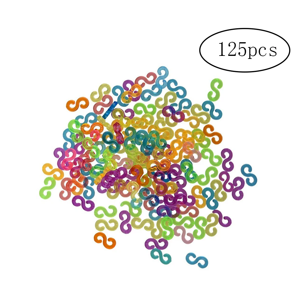 125 шт ткацкий станок с зажимами радужного Цвета Заправка s-зажимы совместимы с соединением ткацкого станка ювелирные изделия изготовление браслетов инструмент красочный