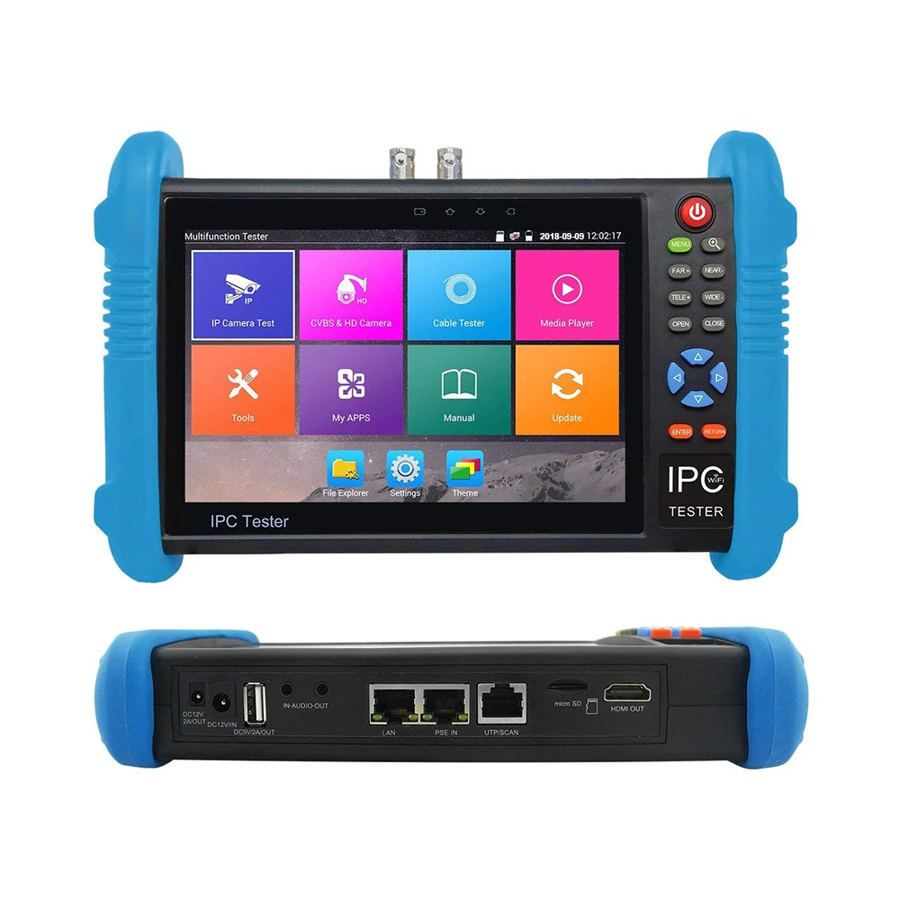  7 inch H.265 4K CCTV Tester monitor Analog camera tester support Built-in wifi TDR UTP RJ45 cable t
