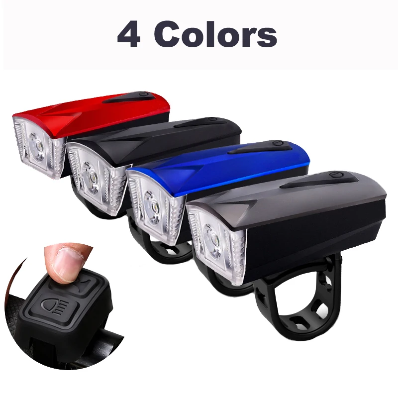 Discount Bike Light Set Wired Remote Wiht Bell USB Rechargeable LED Waterproof Bicycle Headlight+Rear Light Cycling Front Horn Lamp Mount 4