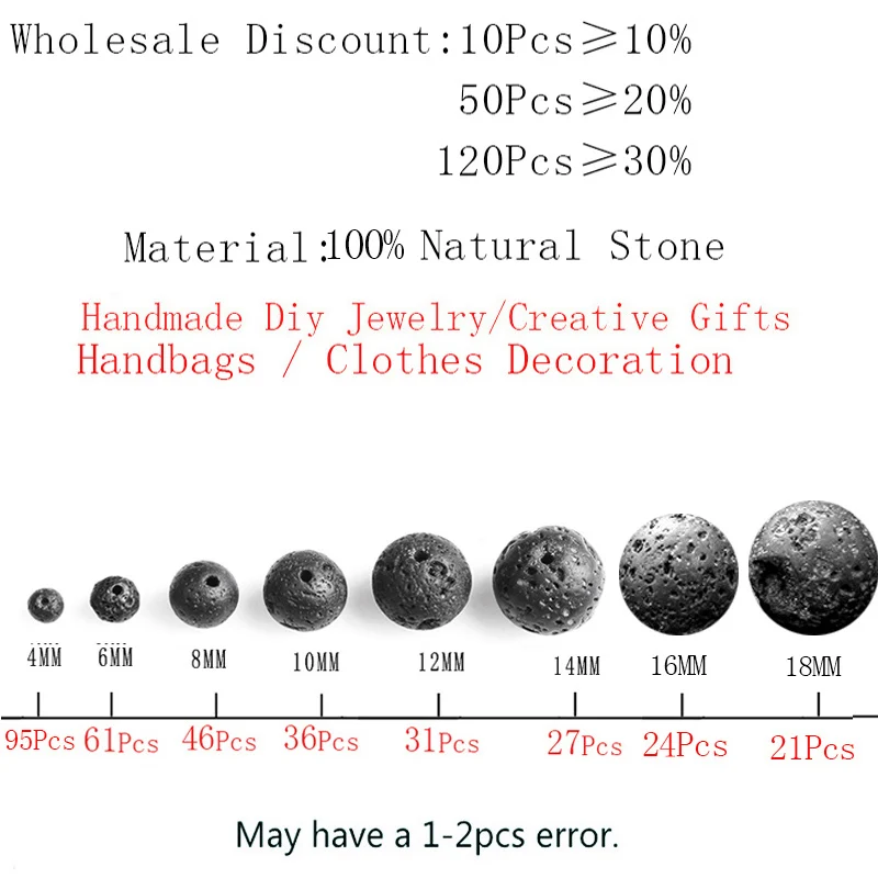 Бусины Из Натурального лавы черного вулканического камня, круглые бусины 4, 6, 8, 10, 12, 14, 16, 18 мм, бусины для рукоделия, подходят для изготовления ювелирных изделий, рождественский подарок