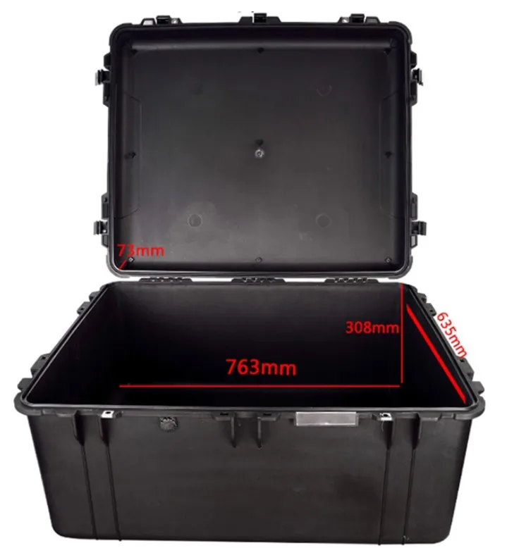 Высокое качество большая Тяговая коробка оборудование коробка водонепроницаемый и влагостойкий инструмент защитный галстук-стержень коробка Безопасный ящик инструмента - Цвет: black not with foam