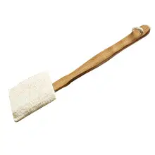 Натуральная люфа отшелушивающая щетка для тела на деревянной ручке D30