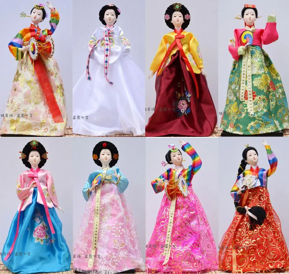 Korean Folk Doll Crafts Girl Gifts Arts Car Wedding Home Decoration 30cm #4 