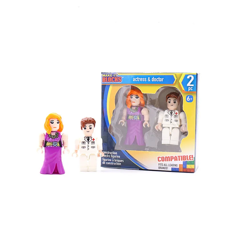

2pcs In Box New Legoinglys Mini Figures Actress Doctor Minifigure Building Blocks Toy For Children Gift Educational Girl Bricks