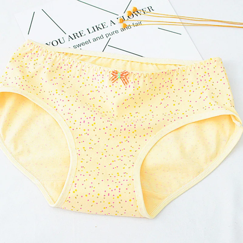 QUECOO 5pcs/lots Combo set lovely sexy cartoon printing underwear cotton comfortable women's underwear panties ww-62